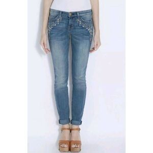 Current/Elliot The Rolled Skinny Jean Embroidered